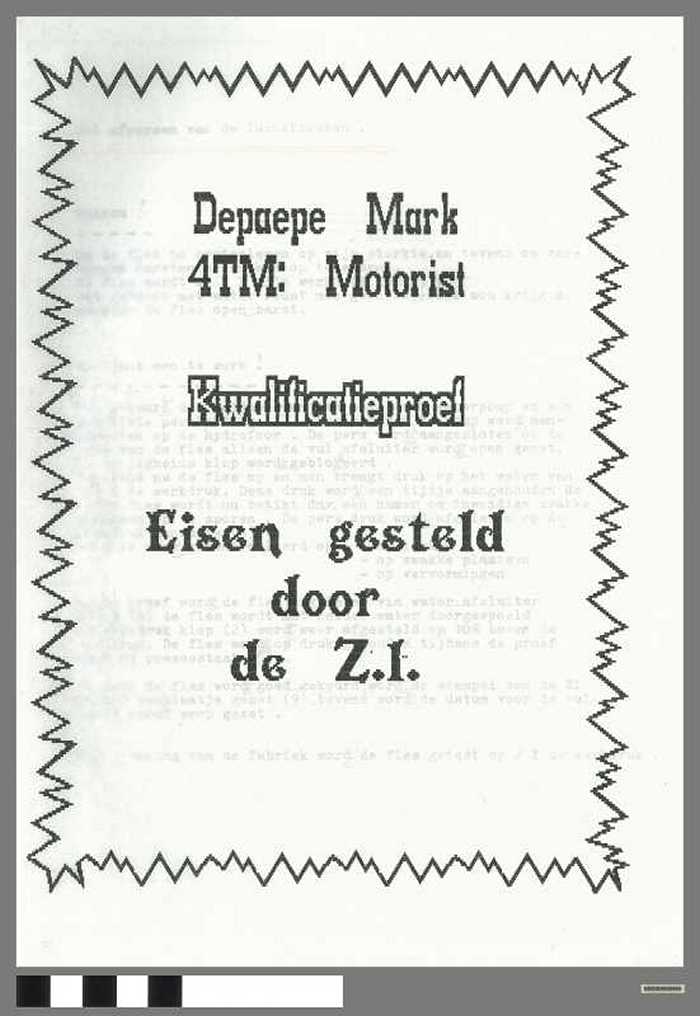 Kwalificatieproef : Eisen gesteld door de Z.I. van Depaepe Mark