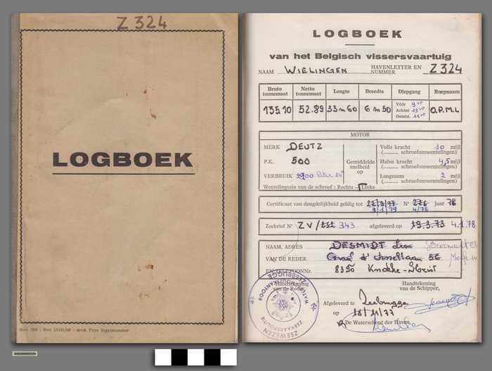 Logboek van het Belgisch vissersvaartuig Wielingen - Z324