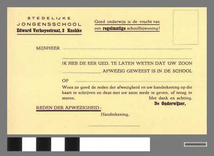 Afwezigheidbriefje